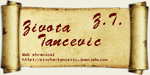 Života Tančević vizit kartica